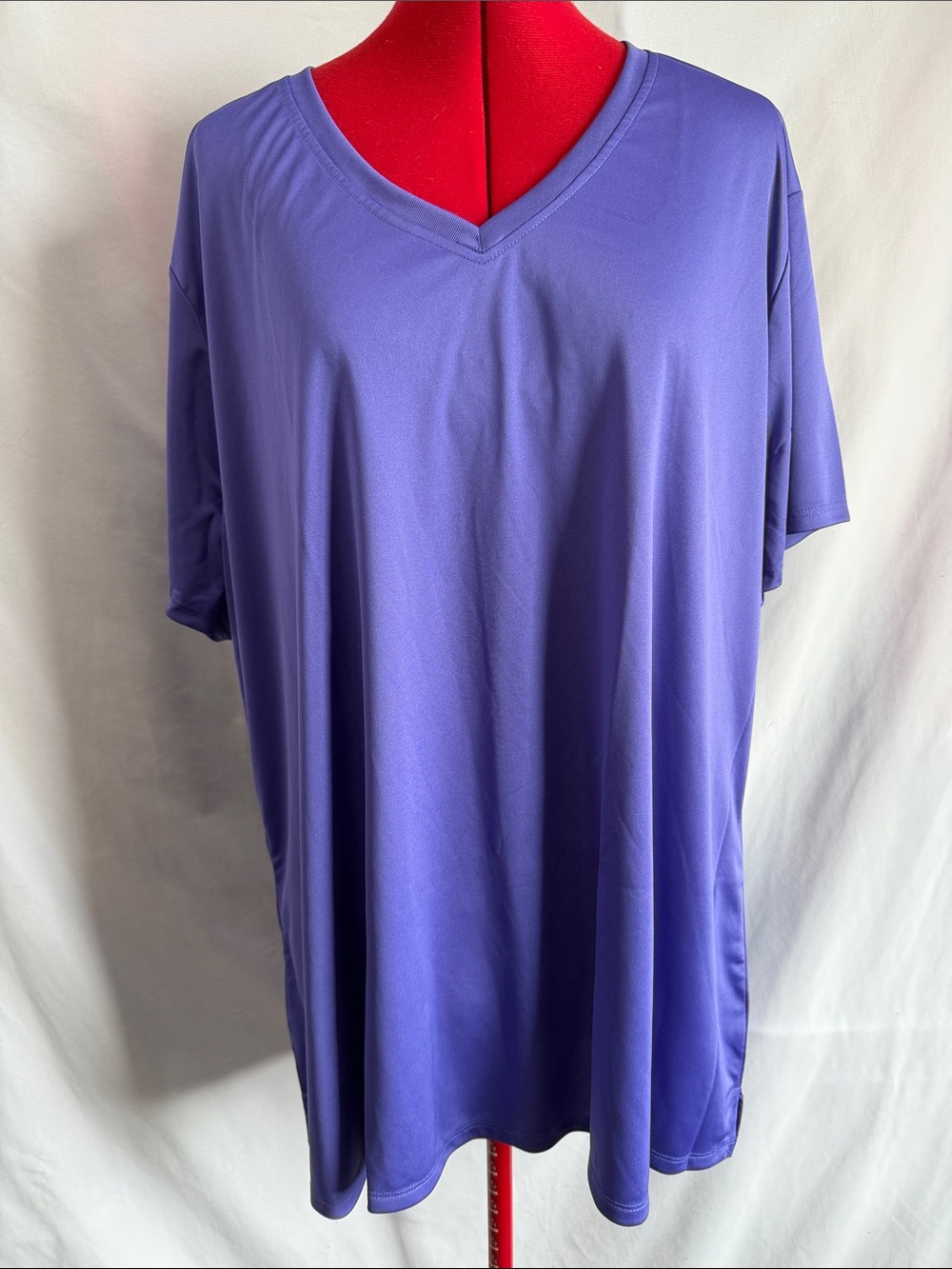 Just My Size Women's Short Sleeve V-Neck Tee in Purple